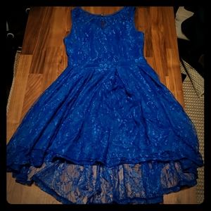 Royal blue high low dress
